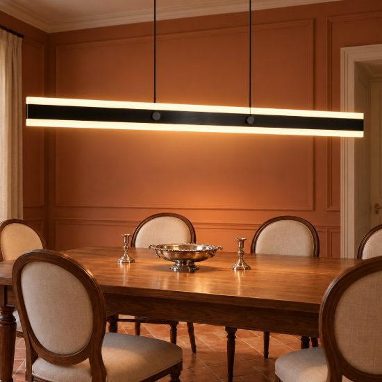 Lampadario lineare led 35w 2300k 3000k 4000k bi-emissione nero