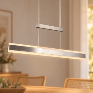 Lampadario lineare led 45w 2300k 3000k 4000k touch estensibile bi-emissione nichel opaco