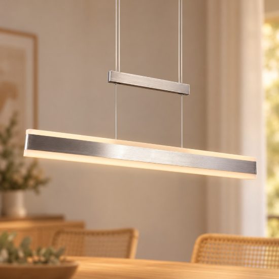 Lampadario lineare led 45w 2300k 3000k 4000k touch estensibile bi-emissione nichel opaco