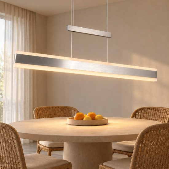Lampadario lineare led 45w 2300k 3000k 4000k touch estensibile bi-emissione nichel opaco