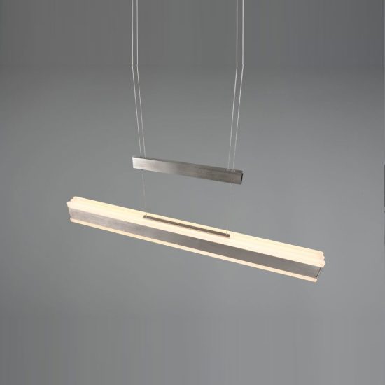Lampadario lineare led 45w 2300k 3000k 4000k touch estensibile bi-emissione nichel opaco