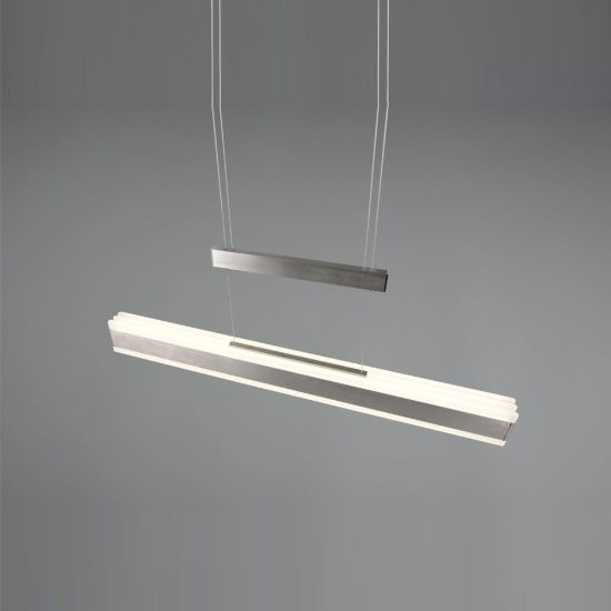 Lampadario lineare led 45w 2300k 3000k 4000k touch estensibile bi-emissione nichel opaco