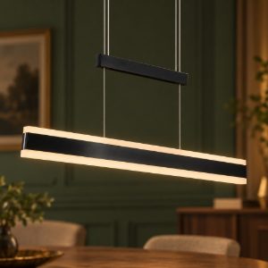 Lampadario lineare led 45w 2300k 3000k 4000k touch estensibile bi-emissione nero