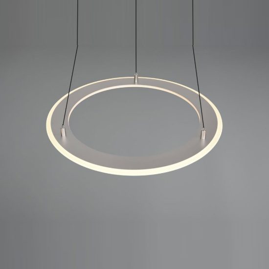 Lampadario led 38w cct 2700k 6500k con telecomando ad anello motorizzato nichel opaco