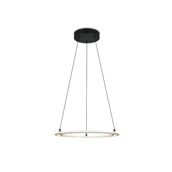 Lampadario led 38w cct 2700k 6500k con telecomando ad anello motorizzato nero