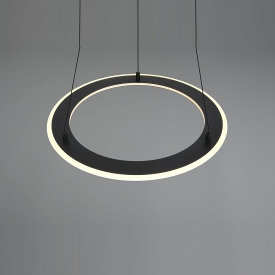 Lampadario led 38w cct 2700k 6500k con telecomando ad anello motorizzato nero