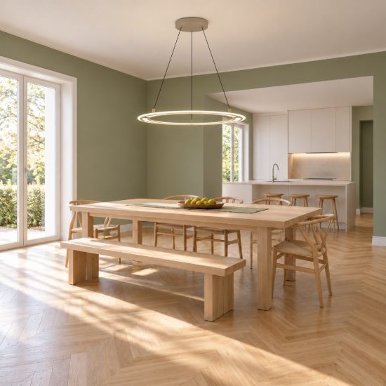 Lampadario per soggiorno led 38w cct 2700k 6500k con telecomando ad anello motorizzato tortora