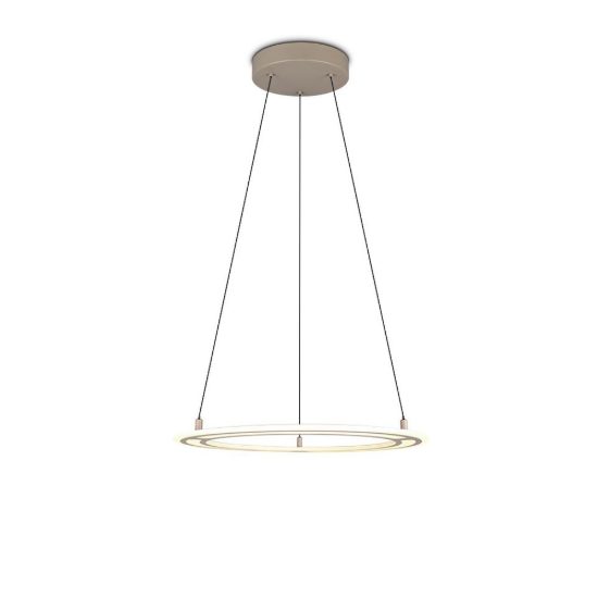 Lampadario per soggiorno led 38w cct 2700k 6500k con telecomando ad anello motorizzato tortora