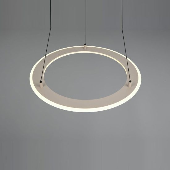 Lampadario per soggiorno led 38w cct 2700k 6500k con telecomando ad anello motorizzato tortora
