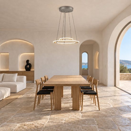 Lampadario led 53w cct 2700k 6500k con telecomando a doppio anello motorizzato nichel opaco