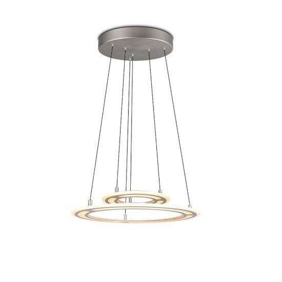 Lampadario led 53w cct 2700k 6500k con telecomando a doppio anello motorizzato nichel opaco