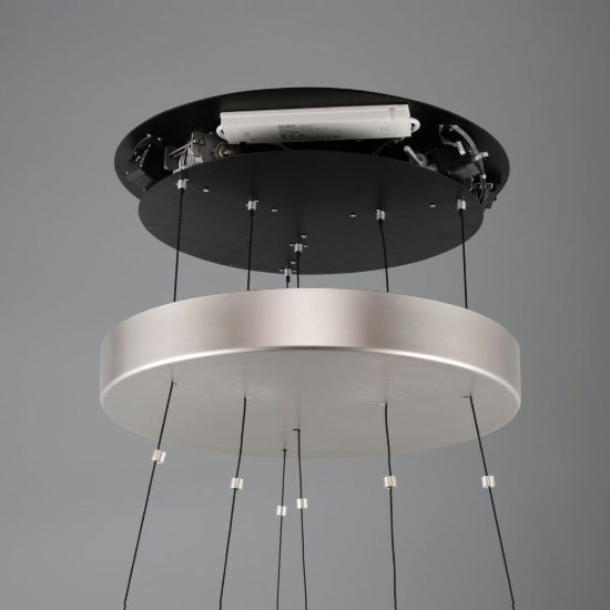 Lampadario led 53w cct 2700k 6500k con telecomando a doppio anello motorizzato nichel opaco