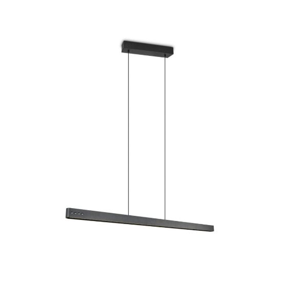 Lampadario per sala da pranzo lineare led 40w cct 2700k 6500k con telecomando bi-emissione motorizzato nero