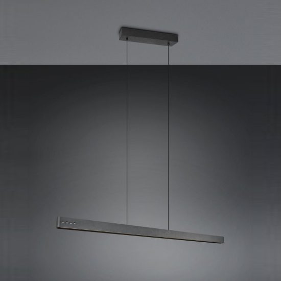 Lampadario per sala da pranzo lineare led 40w cct 2700k 6500k con telecomando bi-emissione motorizzato nero