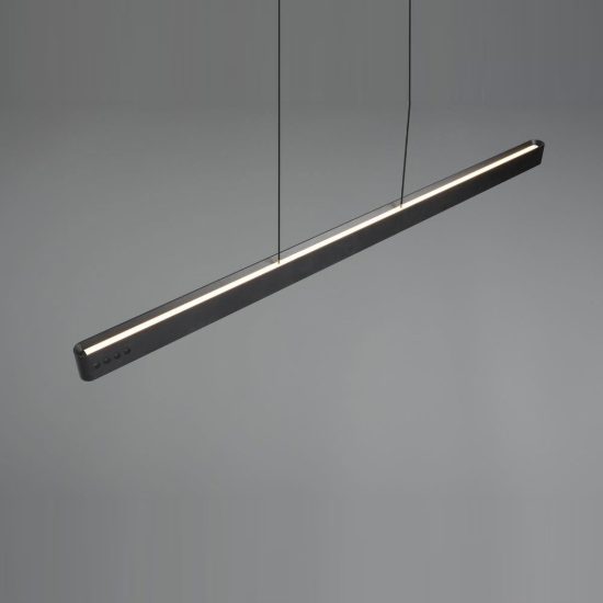Lampadario per sala da pranzo lineare led 40w cct 2700k 6500k con telecomando bi-emissione motorizzato nero