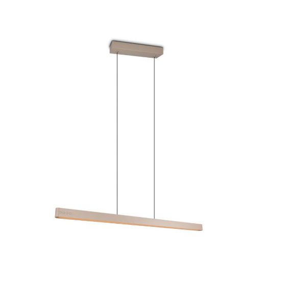 Lampadario per soggiorno lineare led 40w cct 2700k 6500k con telecomando bi-emissione motorizzato beige