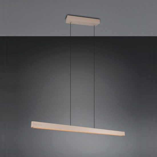 Lampadario per soggiorno lineare led 40w cct 2700k 6500k con telecomando bi-emissione motorizzato beige