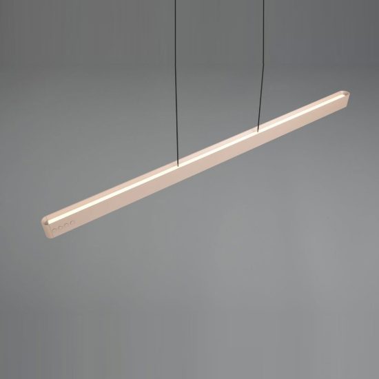 Lampadario per soggiorno lineare led 40w cct 2700k 6500k con telecomando bi-emissione motorizzato beige
