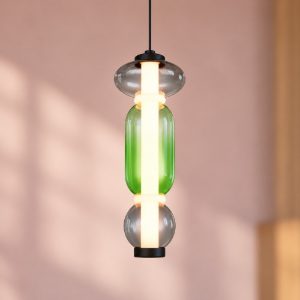Lampada a sospensione led 6w 2300k 3000k 4000k per sala da pranzo moderna con vetro multicolore