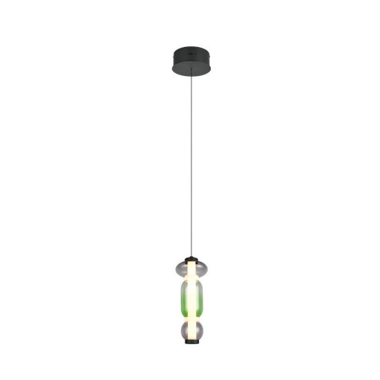 Lampada a sospensione led 6w 2300k 3000k 4000k per sala da pranzo moderna con vetro multicolore