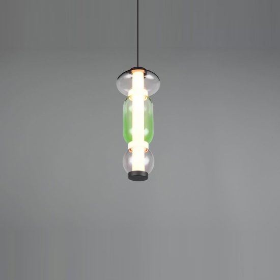 Lampada a sospensione led 6w 2300k 3000k 4000k per sala da pranzo moderna con vetro multicolore