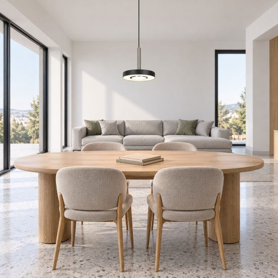 Lampada a sospensione led 8w cct 2300k 3000k 4000k per sala da pranzo orientabile nera nichel opaco