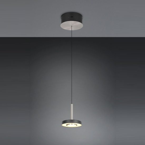 Lampada a sospensione led 8w cct 2300k 3000k 4000k per sala da pranzo orientabile nera nichel opaco