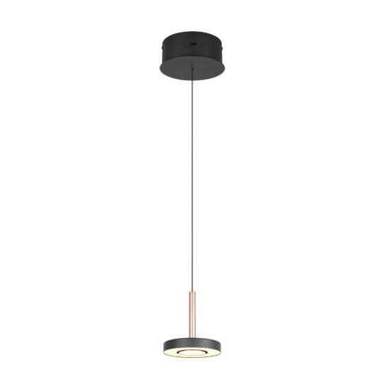 Lampada a sospensione led 8w cct 2300k 3000k 4000k per sala da pranzo orientabile nera caffe