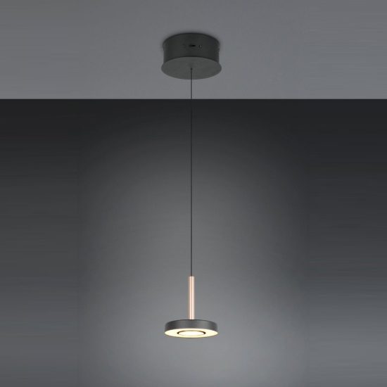 Lampada a sospensione led 8w cct 2300k 3000k 4000k per sala da pranzo orientabile nera caffe