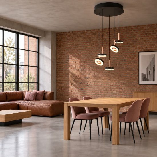 Lampadario con 5 pendenti per sala da pranzo led 40w cct 2300k 3000k 4000k rotondo nero caffe