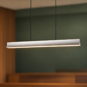 Lampadario lineare led 41w 2000k 4000k dim to warm regolabile in altezza nichel opaco
