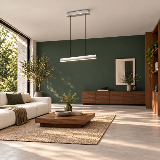 Lampadario lineare led 41w 2000k 4000k dim to warm regolabile in altezza nichel opaco