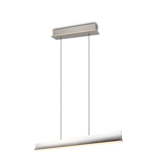 Lampadario lineare led 41w 2000k 4000k dim to warm regolabile in altezza nichel opaco