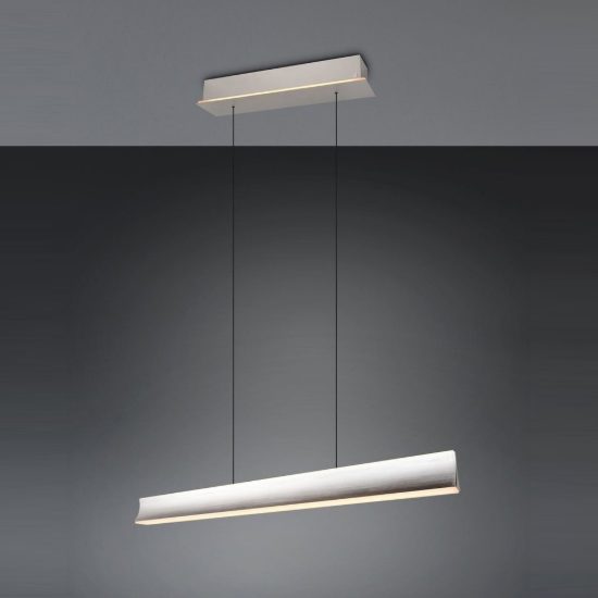 Lampadario lineare led 41w 2000k 4000k dim to warm regolabile in altezza nichel opaco