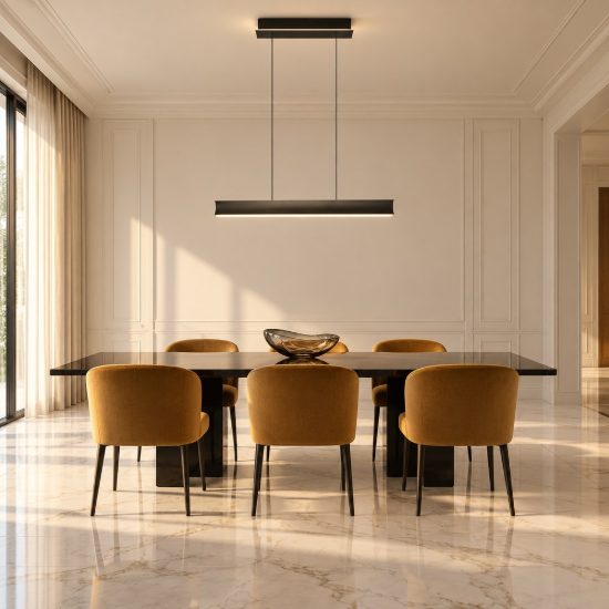 Lampadario lineare led 41w 2000k 4000k dim to warm regolabile in altezza nero
