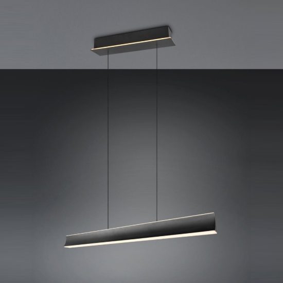 Lampadario lineare led 41w 2000k 4000k dim to warm regolabile in altezza nero
