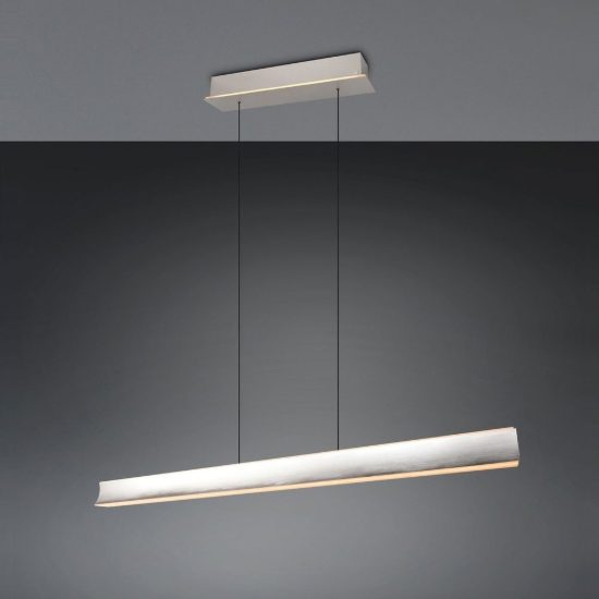 Lampadario lineare led 50w 2000k 4000k dim to warm regolabile in altezza nichel opaco
