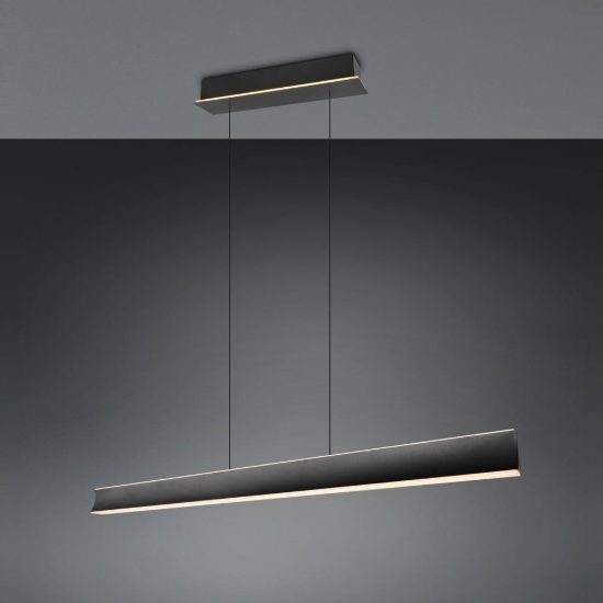 Lampadario lineare led 50w 2000k 4000k dim to warm regolabile in altezza nero