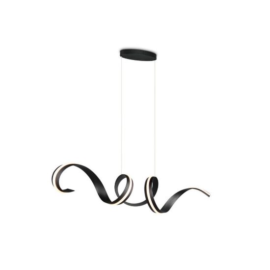 Lampadario a sospensione grande led 80w 2000k 4000k dimmerabile dim to warm a spirale nero
