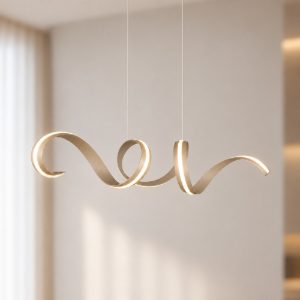 Lampadario a sospensione grande led 80w 2000k 4000k dimmerabile dim to warm a spirale beige
