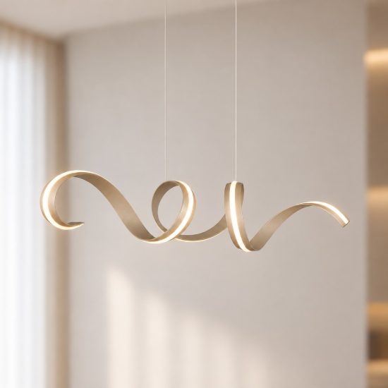 Lampadario a sospensione grande led 80w 2000k 4000k dimmerabile dim to warm a spirale beige