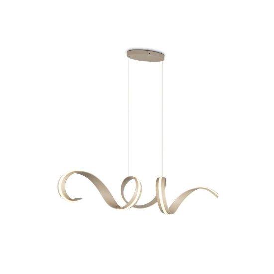 Lampadario a sospensione grande led 80w 2000k 4000k dimmerabile dim to warm a spirale beige