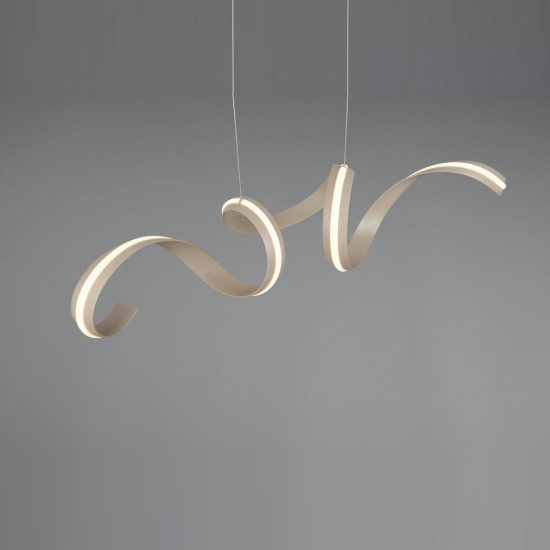 Lampadario a sospensione grande led 80w 2000k 4000k dimmerabile dim to warm a spirale beige