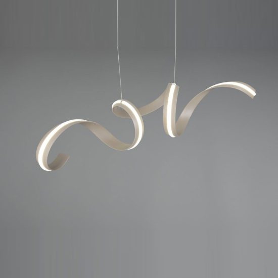 Lampadario a sospensione grande led 80w 2000k 4000k dimmerabile dim to warm a spirale beige