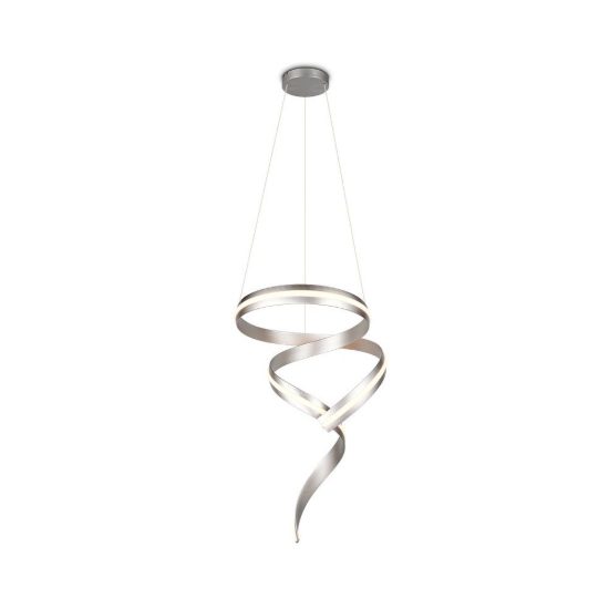 Lampadario a sospensione piccolo led 80w 2000k 4000k dimmerabile dim to warm a spirale nichel opaco