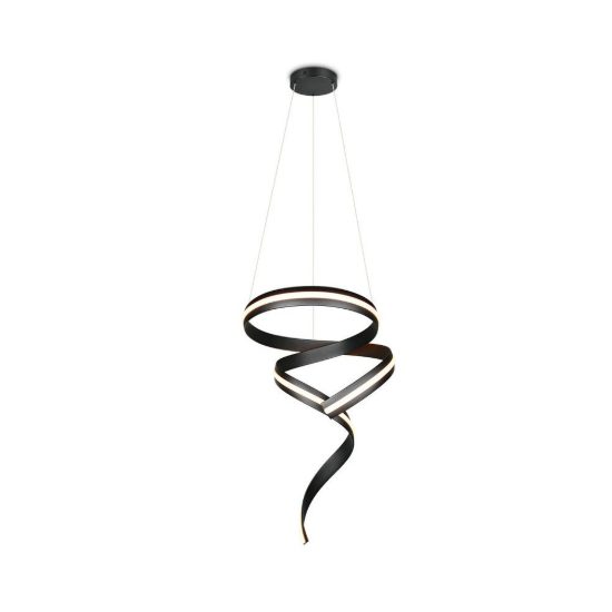 Lampadario a sospensione piccolo led 80w 2000k 4000k dimmerabile dim to warm a spirale nero