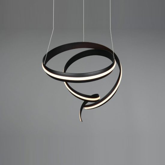 Lampadario a sospensione piccolo led 80w 2000k 4000k dimmerabile dim to warm a spirale nero