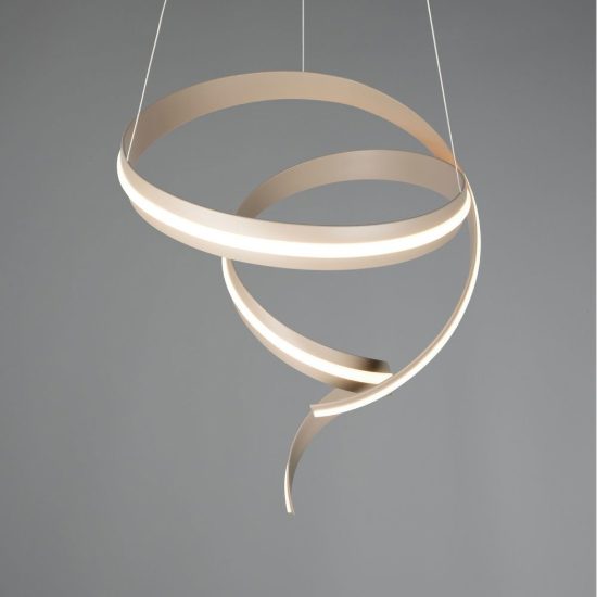Lampadario a sospensione piccolo led 80w 2000k 4000k dimmerabile dim to warm a spirale beige