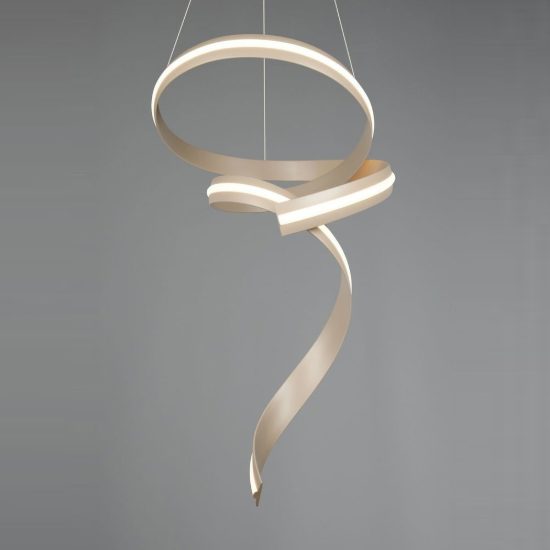 Lampadario a sospensione piccolo led 80w 2000k 4000k dimmerabile dim to warm a spirale beige