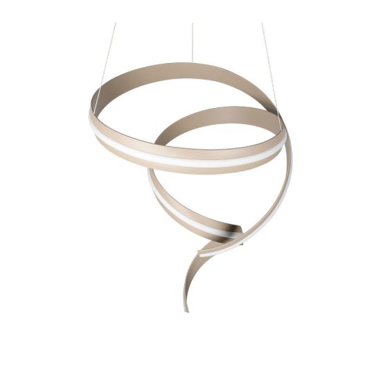 Lampadario a sospensione piccolo led 80w 2000k 4000k dimmerabile dim to warm a spirale beige
